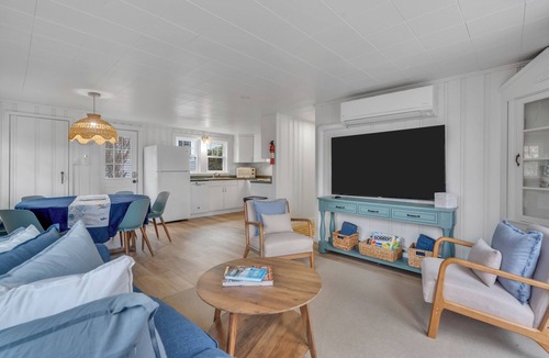 York Beach House | Freshly updated and full of coastal cottage charm, this easy beach escape is under half a mile from Long Sands Beach, with AC throughout, plenty of parking, and a Solo Stove firepit for laid-back nights outside—plus no weekly stay required.
