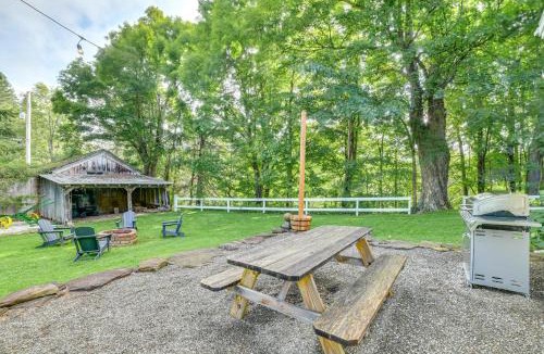 Meredith House | Game Room & Fire Pit: Peaceful Catskills Farmhouse