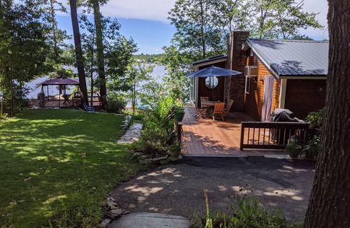 Gilford House | Gilford Waterfront home, private beach & dock, sunsets, Decks, views & more !