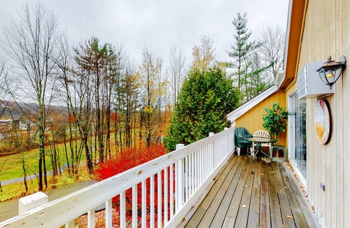 Stowe Area Condo | Gorgeous Home with Free WiFi, Electric Fireplace, & Shared Pool/Hot Tub