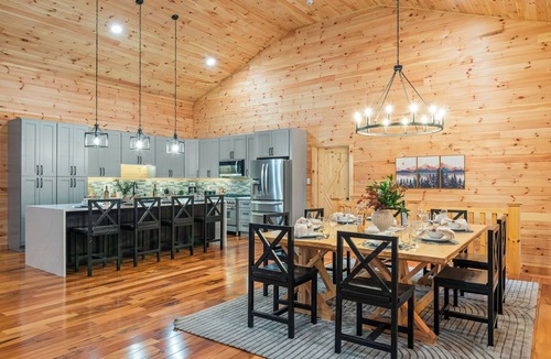 White Haven Cabin | Indoor Pool + Game Rooms + Sports Court + Hot Tub + Golf Sim | Grand Timber