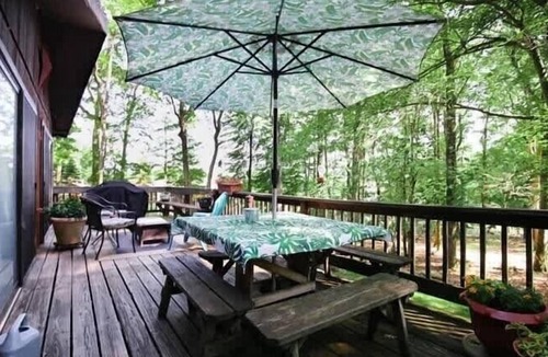 Lake Harmony Estates House | Inn Harmony- Cabin with Game Room, Hot Tub, Firepit