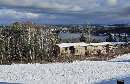 Weirs Beach Apartment | Lake View Cedar Lodge Room w/Private Balcony
