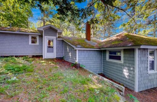 Bremen House | Lakefront cottage with dock, screened porch, & Island in Biscay Pond