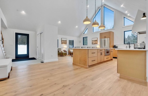 Alfred House | Lakefront Scandinavian Vacation Rental with Private Dock, Hot Tub & Kayaks Brand New, modern home with high end amenities - close to Ogunquit, Kennebunkport and Wells Beaches.