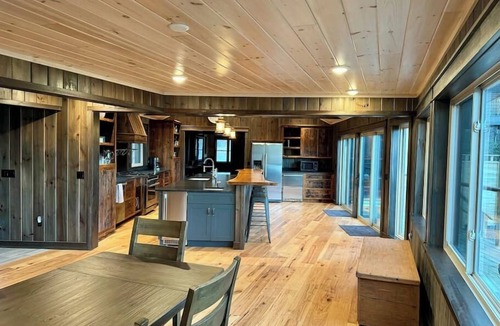 Naples House | Lakefront views fire place Private Beach