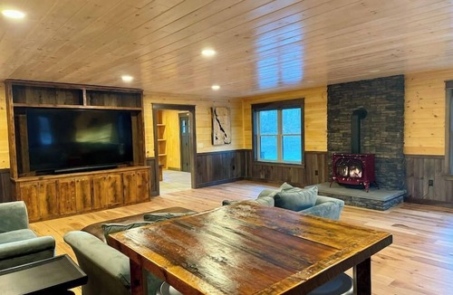 Naples House | Lakefront views fire place Private Beach