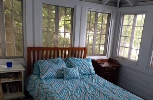 Harrisville Cottage | Lakeside Lodge with Rock Fireplace