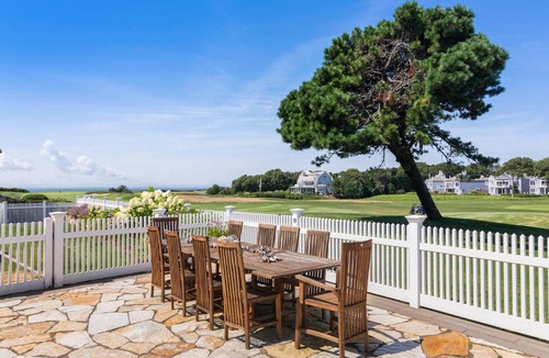 Mashpee House | Luxury Retreat w Heated Pool Large Stone Patio