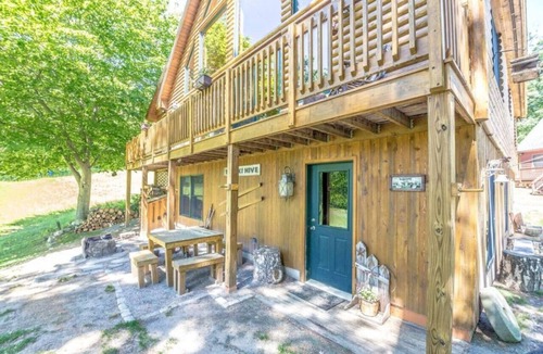 Bridgton House | Magical Log Home Trailside at Pleasant Mnt Ski Resort Great Mnt Views