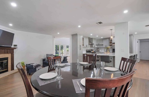 Manorville House | Manorville 4BR Home | Fenced Yard, Deck, Fireplace, Near East End Beaches