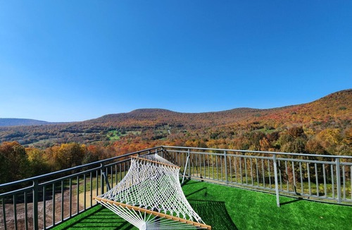 Denver House | Modern Catskills Mountain Retreat with Rooftop Hot Tub on 22 Private Acres