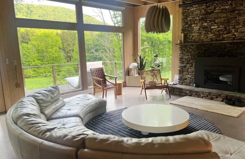 Margaretville House | Modern Catskills Escape w/Hot tub, Creek, & Views