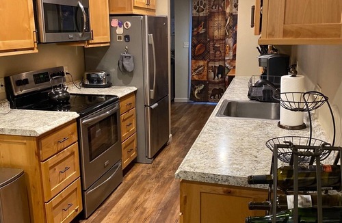 Lake Placid House | Moose Tracks: a gorgeous two bedroom luxury townhouse, sleeps 6, AC, in town