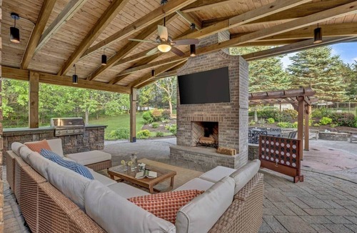 Warwick Ski Chalet | Mountain Luxury: Pool, Theater & Outdoor Kitchen