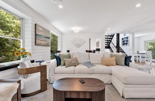 Silver Beach House | New Woodland Escape Walk To Beach and Bike Path 6 Sleeping Areas Kids Play Room Bird Watching Tower Garage Spacious Living Children's Amenities Covered 3rd Floor Patio Enjoy Wildlife