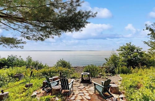Lincolnville House | Oceanfront snowbird-friendly home on the beach with washer/dryer & fireplace
