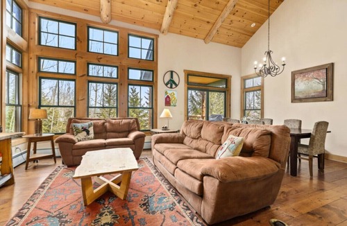 Stratton Mountain Villa | Premier Treetop Townhome with Fireplace, Shuttle and Private Hot Tub