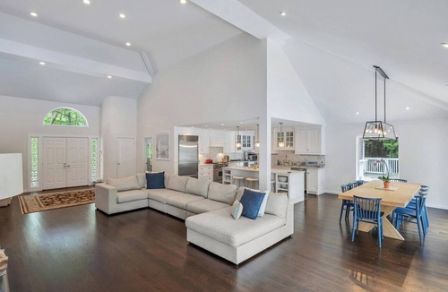 East Quogue House | Private 5BR East Quogue Retreat with Heated Pool, Gym, & Outdoor Entertaining