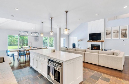 East Quogue House | Private 5BR East Quogue Retreat with Heated Pool, Gym, & Outdoor Entertaining