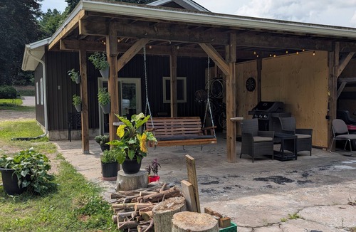 Simcoe House | Private, Peaceful Country Escape with pond, firepit, BBQ and outdoor space