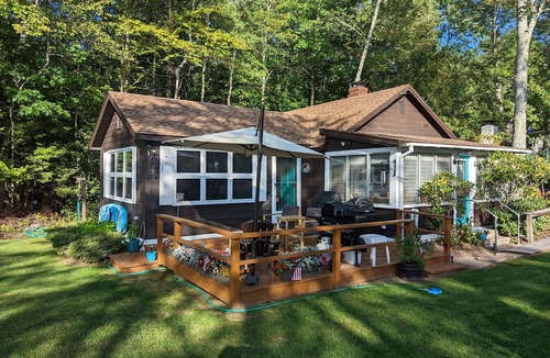 Center Tuftonboro Cottage | RARE SANDY BOTTOM WADE-IN LAKE WINNIPESAUKEE BEACHFRONT COTTAGE WITH DOCK