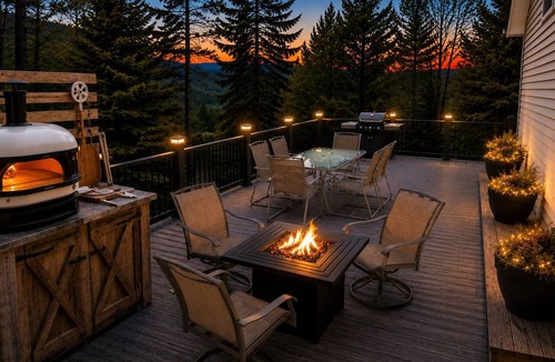 Margaretville House | Relaxing Mtn Getaway-KingSuite+LogBed+View+Firepit+PizzaOven+Kayaks+LgDeck+Yard