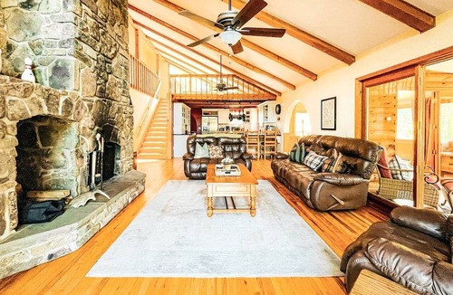Highmount House | Rustic-Chic Escape with Hot Tub, Fire Pit & Scenic Views in Pine Hill, New York