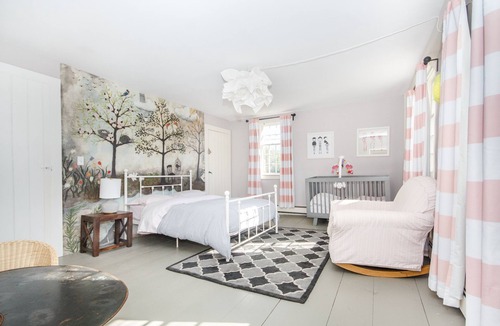 Ipswich House | Rustic Luxe FarmHouse a Few Miles To Crane Beach: deck &jacuzzi overlooking pond