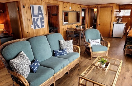 Laconia Cabin | Scenic Lakeside Cabin with Exclusive Boat Dock Near Weirs Beach, Laconia, New Hampshire