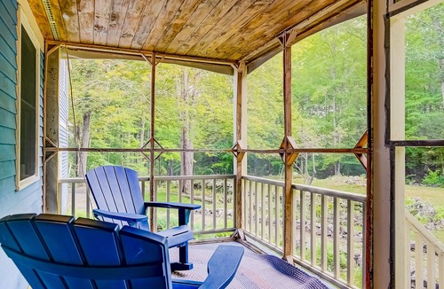 Mirror Lake House | Secluded, dog-friendly home with screened porch, firepit, fireplace & W/D