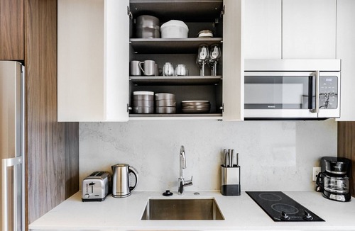 Seaport District Apartment | Serene Seaport Studio w/Gym & W/D, nr Shops & Dining, by Blueground