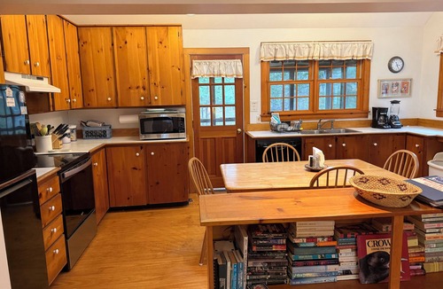 West Tisbury House | serene wooded 3-bedroom house West Tisbury deck, screen porch and outdoor shower