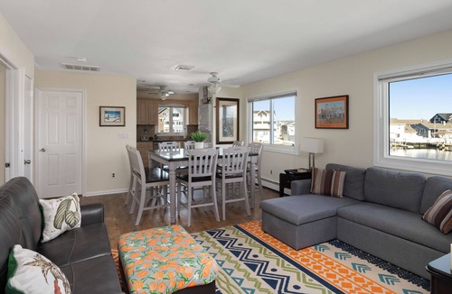 Seaside Heights Villa | Shorely Waterfront XL Open 2nd FL 2/3BR 2.5bth Jacuzzi Dock Kayak Arcade Bike