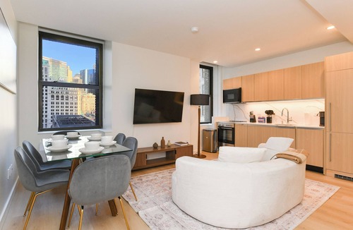 Financial District Apartment | Sleek 2BR Oasis in NYC Financial District