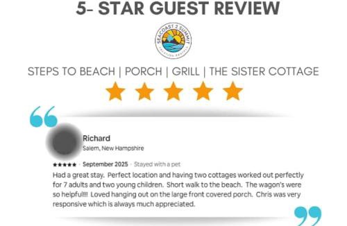 Hampton House | Steps to Beach Porch Grill - The Sister Cottages