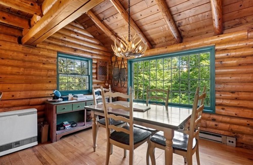 Stratton Cabin | Stratton Log Cabin: Pond + Hot Tub + Privacy!