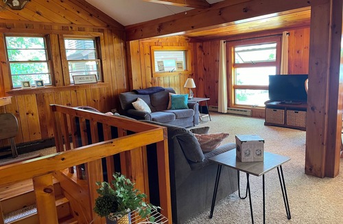Gray House | Stunning Lakefront Escape on Little Sebago - Private Dock, Kayaks, Sunset Views