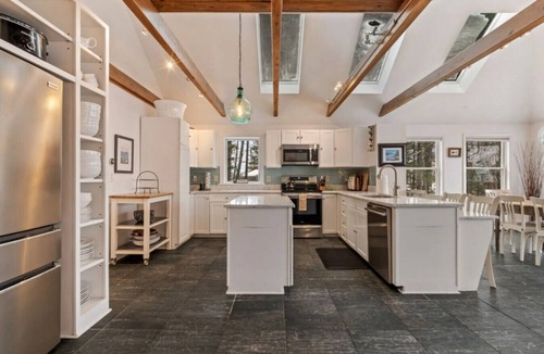 West Bath House | Stunning Waterfront Retreat with Private Dock, Water Views & Cozy Fireplace