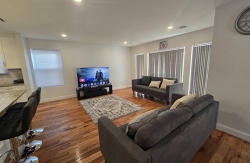 Newark Apartment | Stylish 3BR Retreat Near EWR Airport NYC Hub