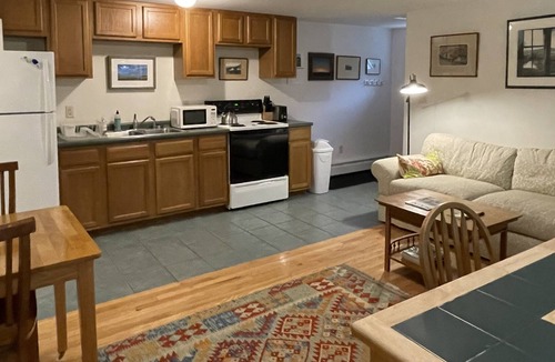West Kennebunk Apartment | Sunny art-filled one-bedroom apartment on Maine Coast