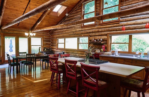 Canandaigua Ski Chalet | The Chalet of Canandaigua, luxury log cabin on 30 acre property with acre pond