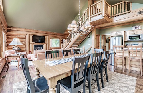 Sunday River Area Cabin | The Right Stuff Rental - Custom log home nestled in the trees! Minutes to Sunday River!