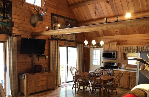 Meredith House | Top Notch Luxury Log Cabin with private beach boat slip. LONG TERM WINTER RENTAL