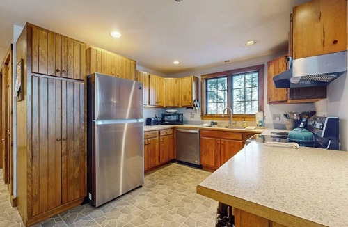 South Casco House | Tranquil Lakefront Retreat with large outdoor patio, beach and Stunning Views