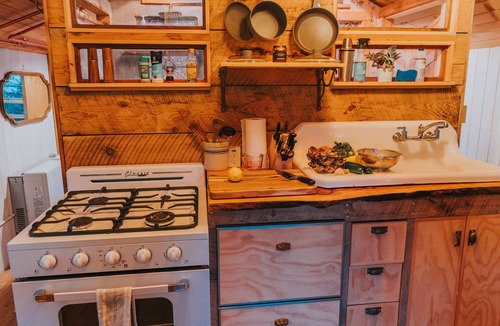 South Londonderry Cabin | Treehouse lifted up over a stocked trout pond up in the beautiful birch trees!
