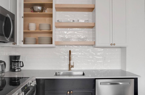 North Brookline Apartment | Upscale Brookline 1BR w/W/D, steps to Green Line, by Blueground