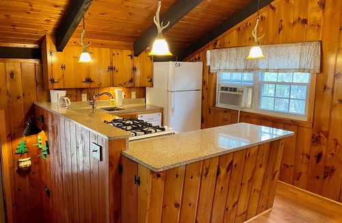 North Conway Ski Chalet | Walk to Echo Lake Cathedral Ledge Chalet Fireplace Pet Friendly