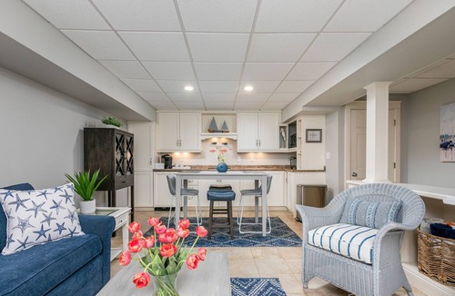 Kennebunk Apartment | Walk to Town, Riverfront Retreat & Beach Pass