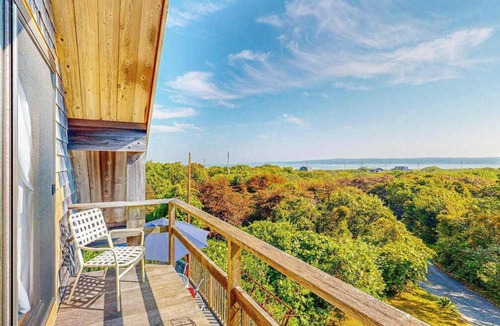 Aquinnah House | Water-view home with large deck, balcony, enclosed sunroom & peaceful location